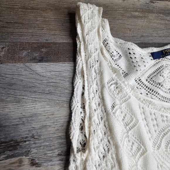 Polo Ralph Lauren 100% Cotton A-Line White Dress Large Slip Lined - Picture 4 of 13